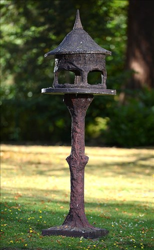 Lot 226 A Faux Bois Composition Stone Bird Feeder On
